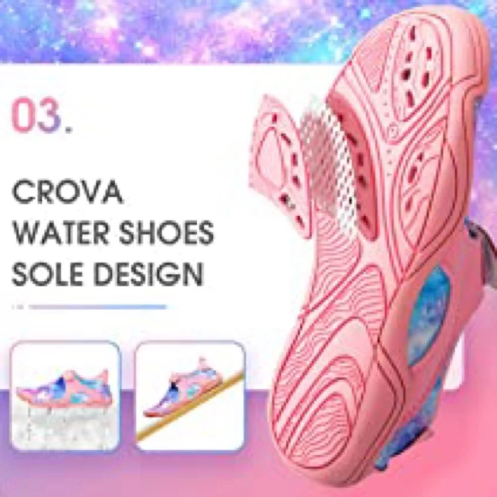CROVA Kids Water Sports Ultra Light Totally Drainage Quick-Dry Aqua Shoes